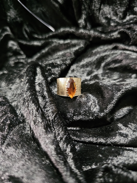 Sarah Coventry Jewelry - Sarah Coventry Gold-Tone Ring with Amber Marquise Stone